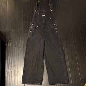 Levi's Black Wide Leg Crop Overalls